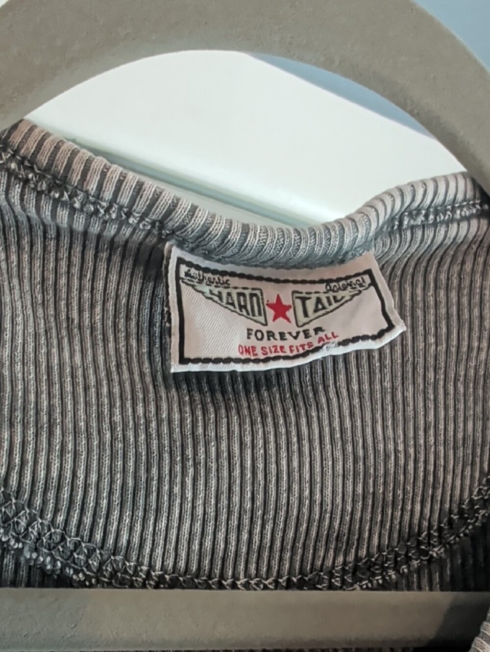 Hard Tail Light Gray Ribbed Button-Front Cardigan - Picture 2 of 3